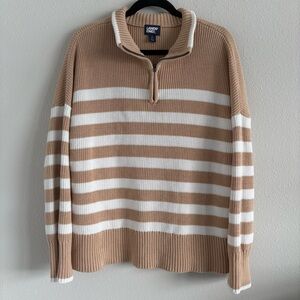 Lands’ End Striped Quarter Zip sweater